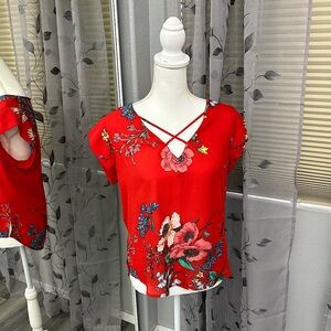 LILY WHITE • Criss Cross Front Blouse